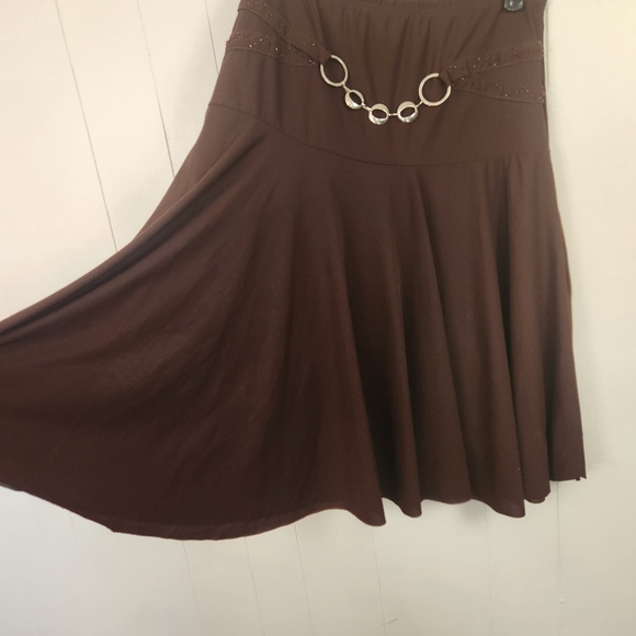 Y2K Vintage Brown Hankerchief Skirt Whimsygoth 90s Fairycore Goth Size Medium - Picture 4 of 9